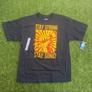 Doctor Who Graphic T-Shirt Mens XL Black NWT Stay‎ Strong Stay Sonic BBC Ripple